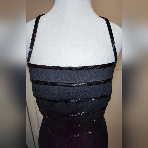 Sequin Evening Gown with Sequin Detail at Bodice and Bottom of Dress - Picture 7 of 11